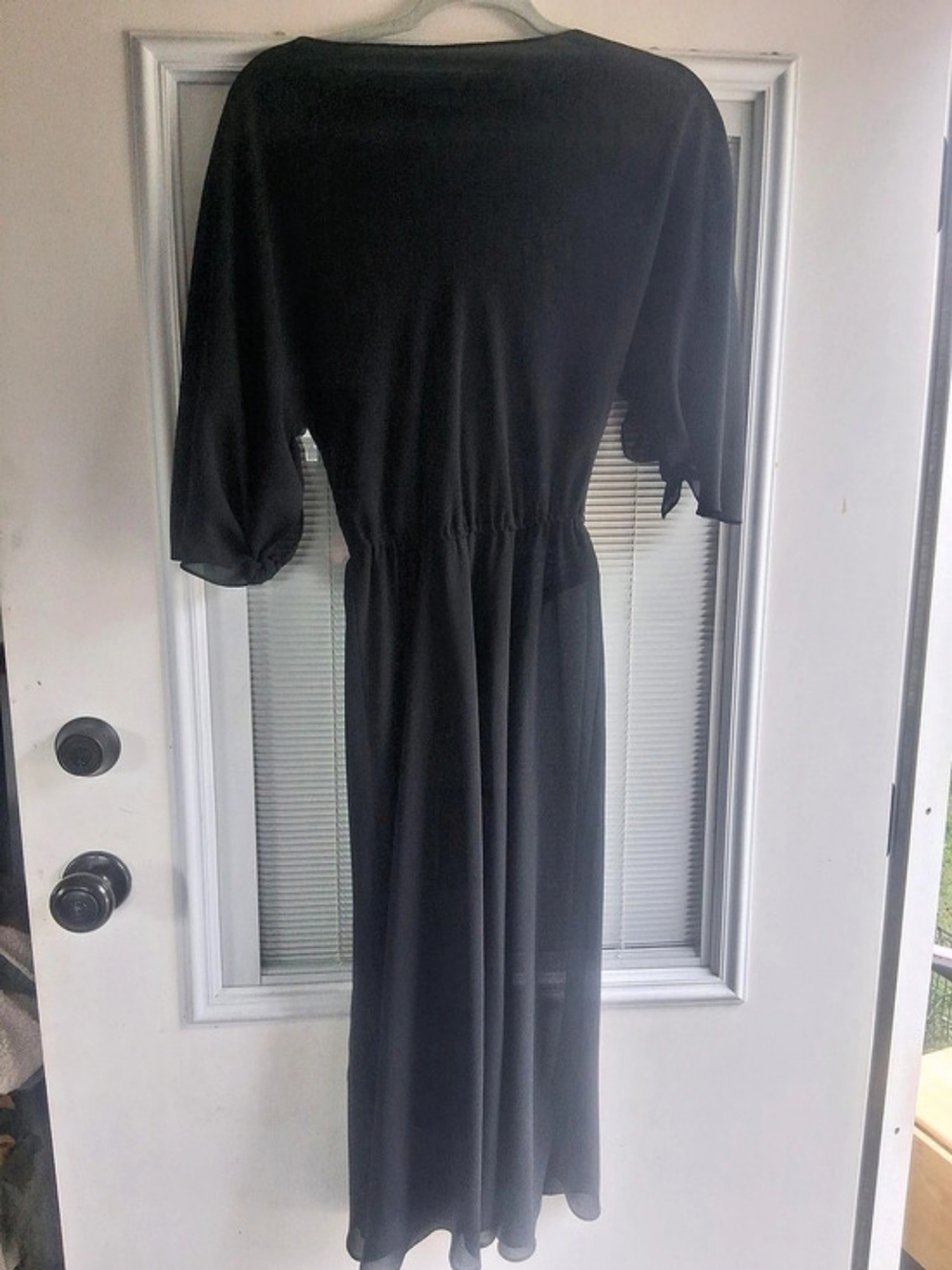 Vintage Albert Nipon ILGWU Black Pleated Maxi Dress Size 4
